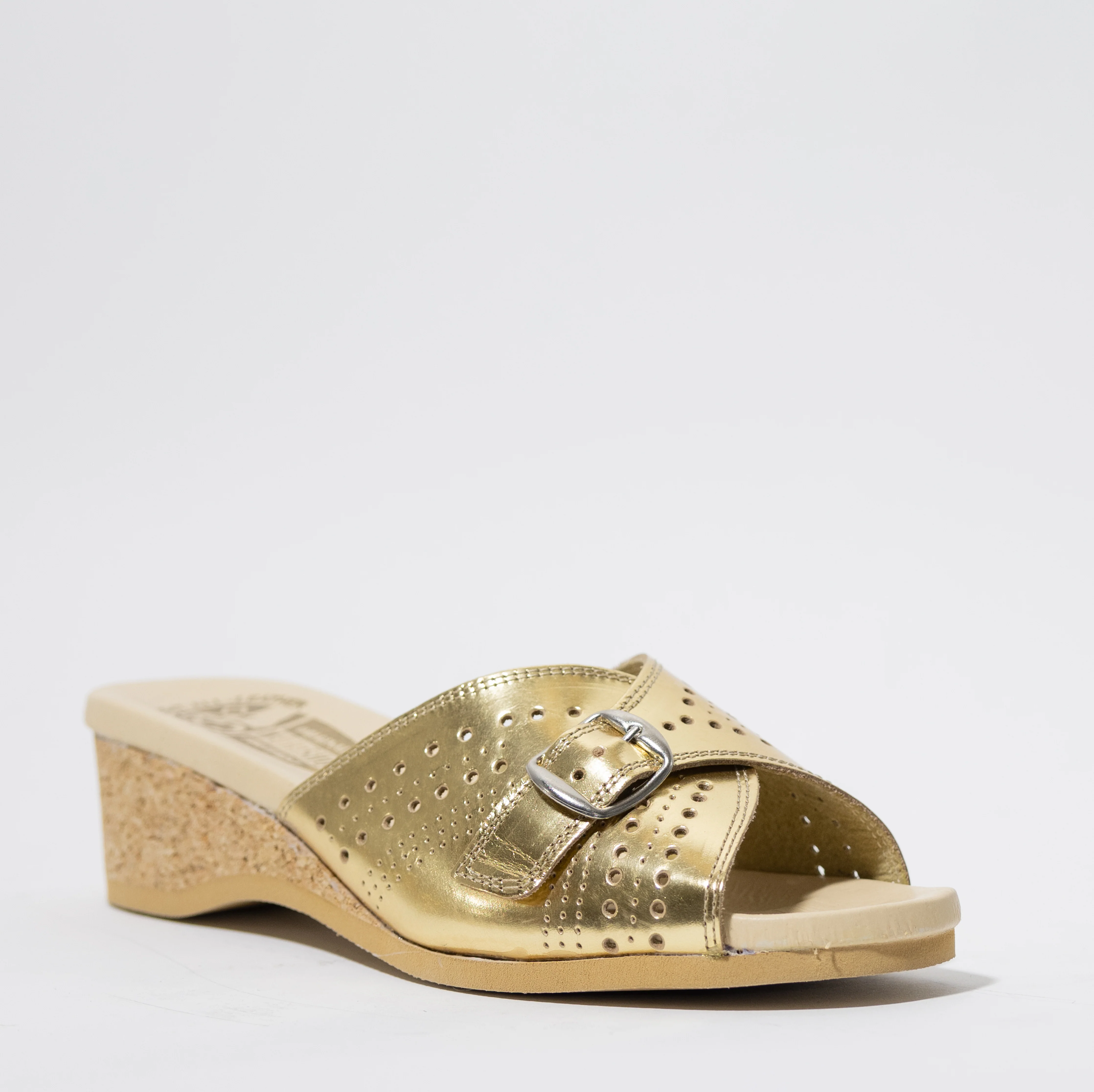 WORISHOFER 251 SLIP ON FLATS IN GOLD
