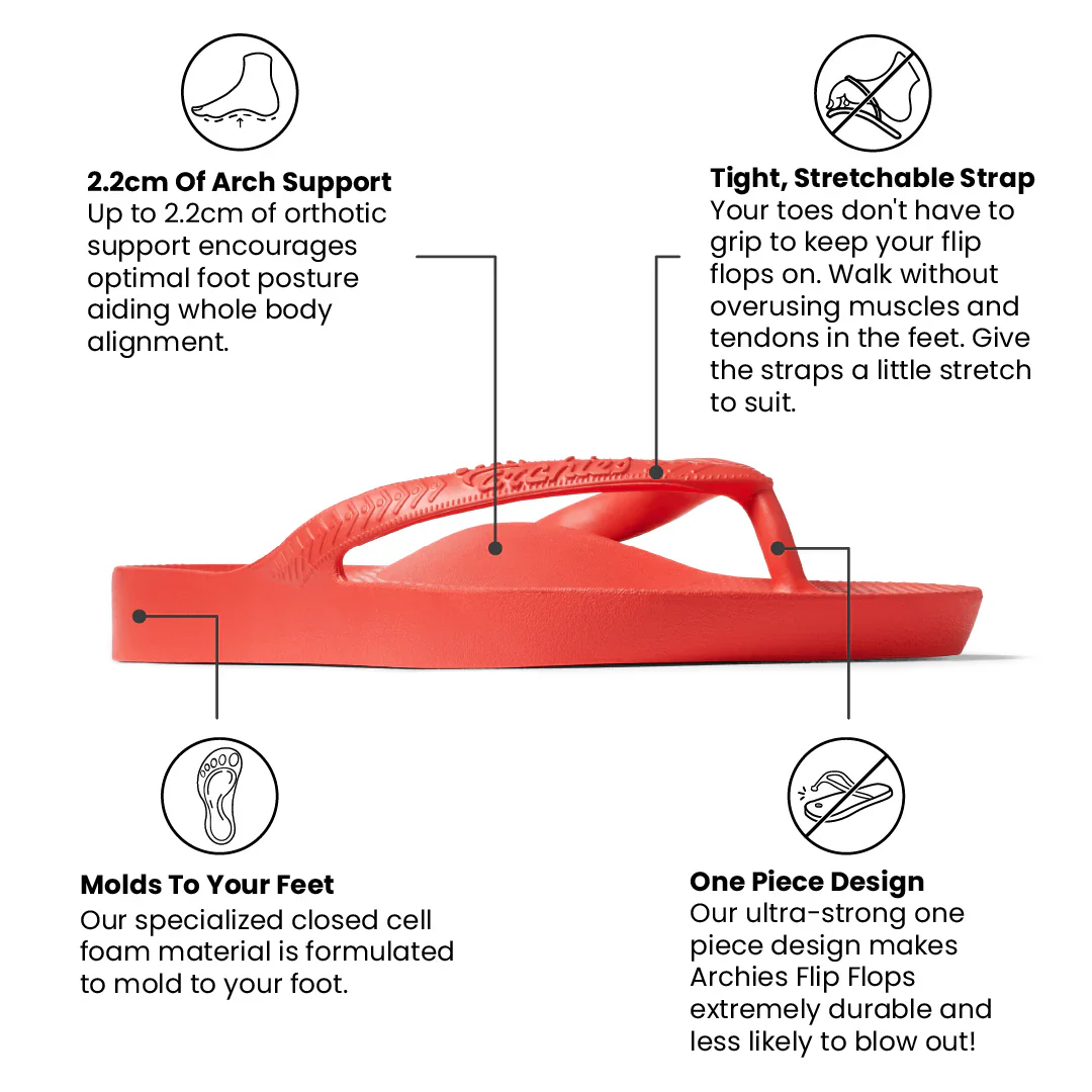 ARCHIES ARCH SUPPORT FLIP FLOPS CORAL - Image 7
