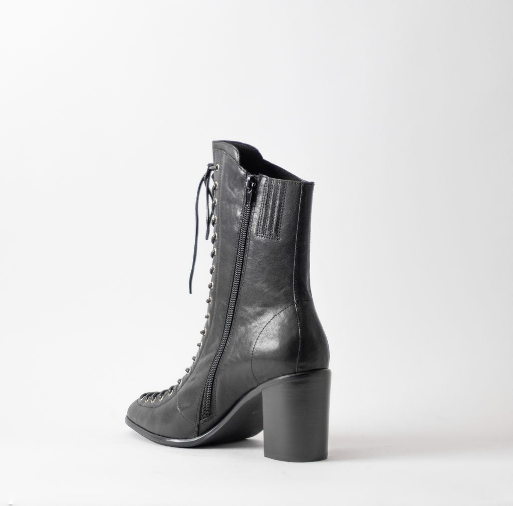 JEFFREY CAMPBELL ARCHILLE-2 BLACK LACE UP BOOTS - Image 5