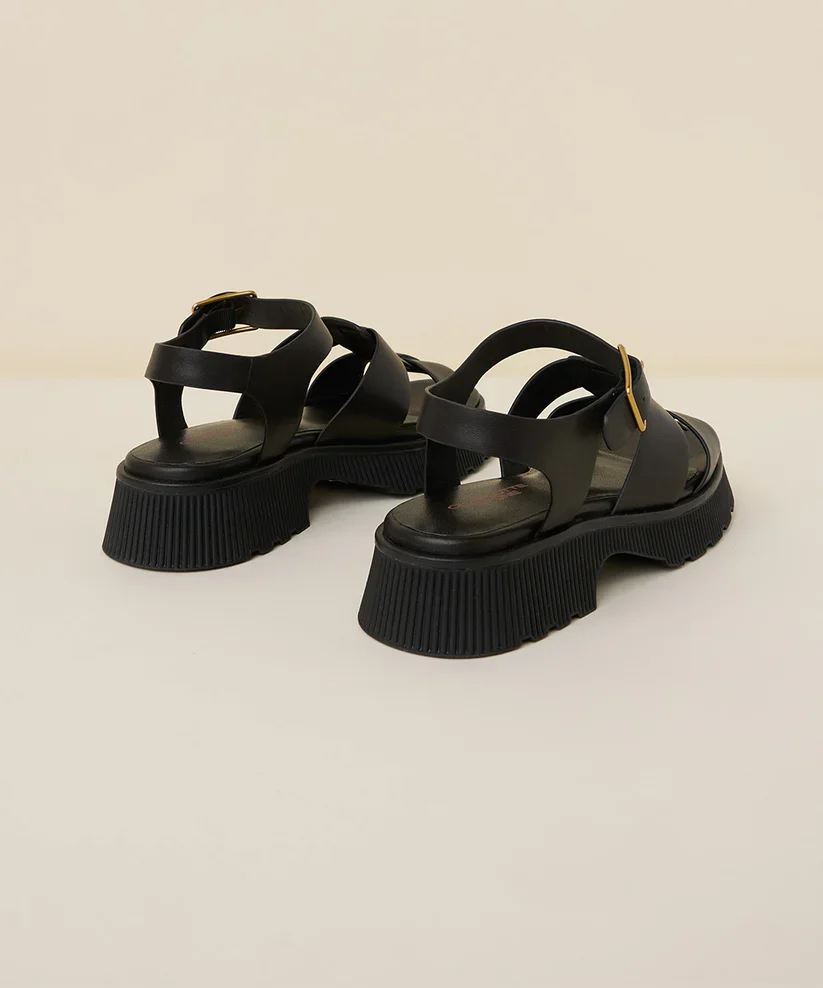 CHAROLETTE STONE HENNY SANDAL IN BLACK - Image 2