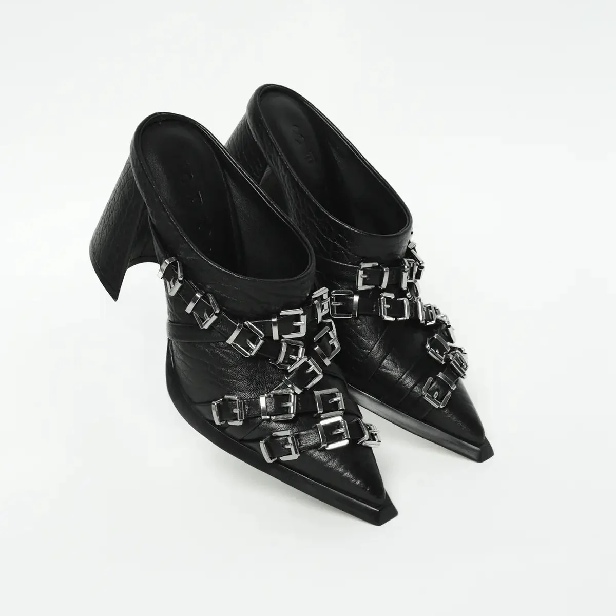 SADI.LOVE JIAH BLACK TUMBLED MULE