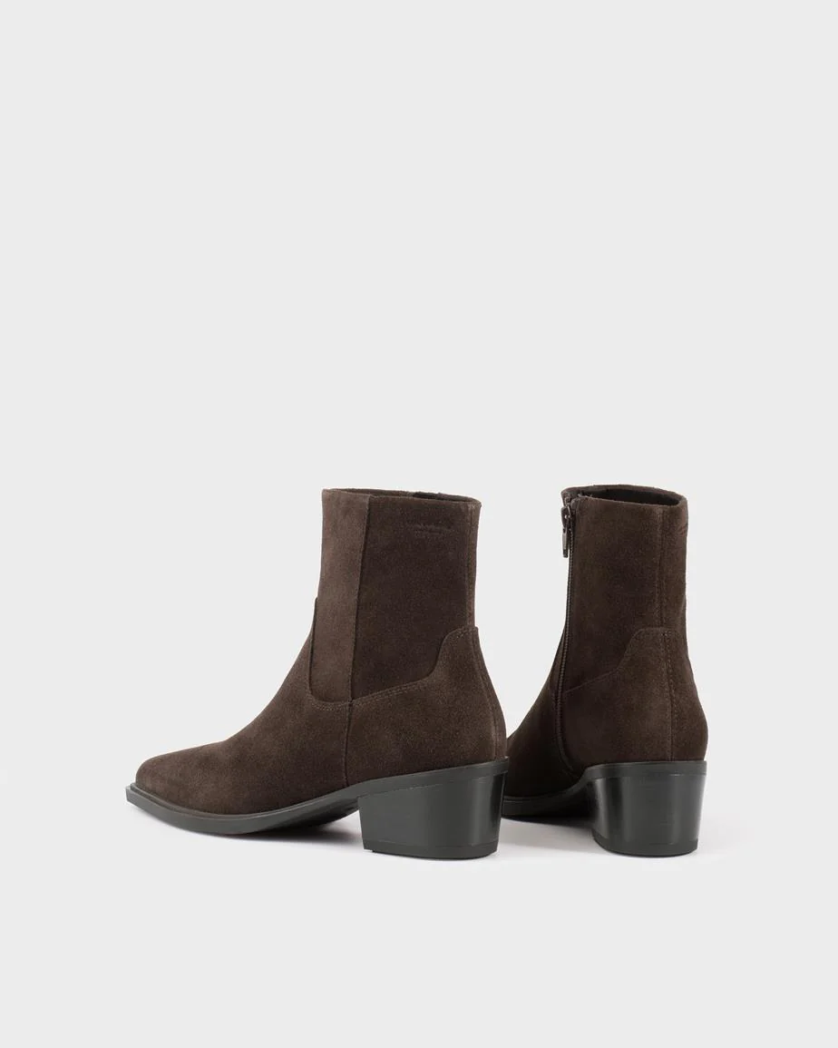 VAGABOND KELSEY ZIP ANKLE BOOTS IN CHOCOLATE - Image 3