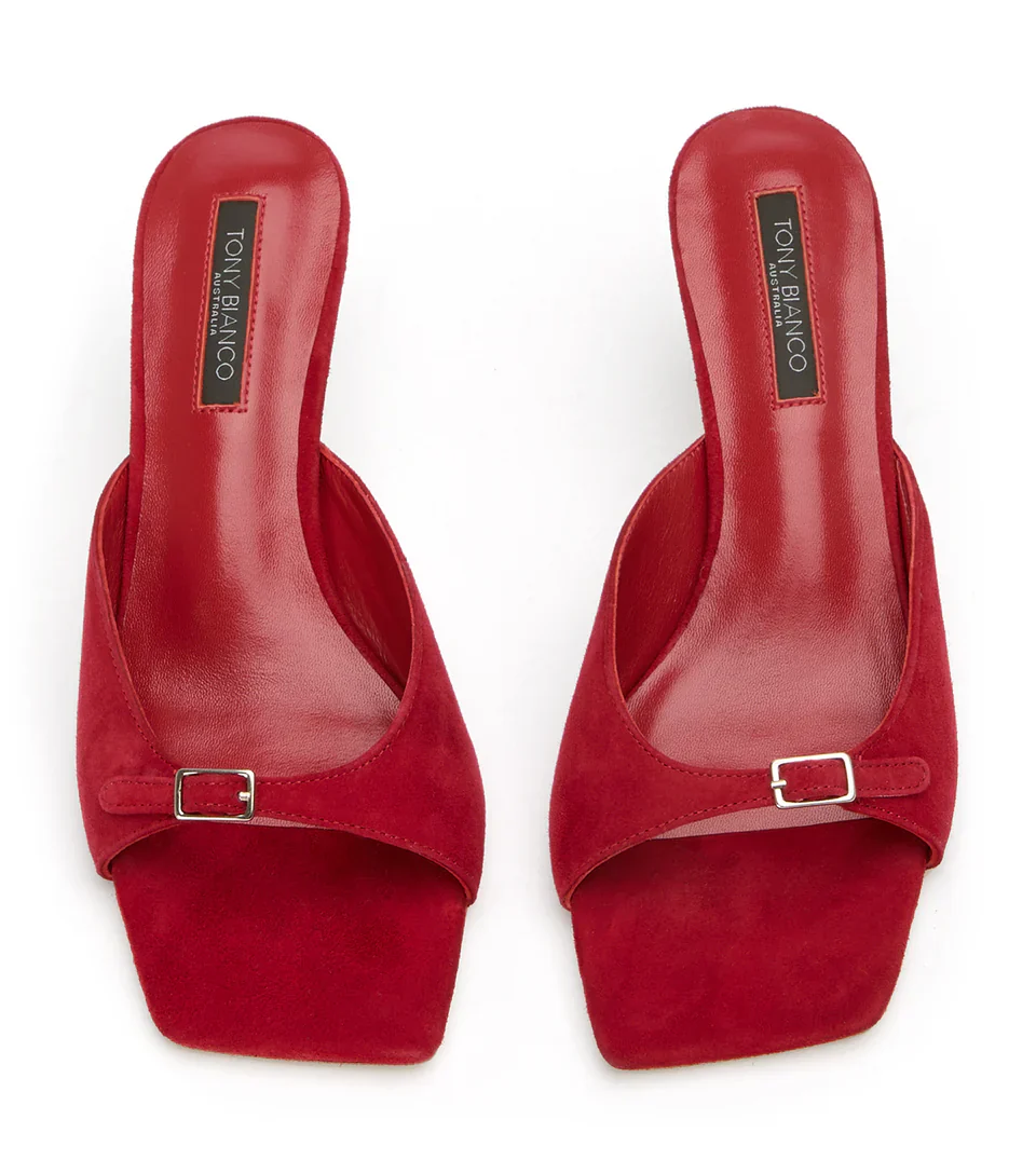 TONY BIANCO RADA SCARLETT SUEDE HEELS - Image 3