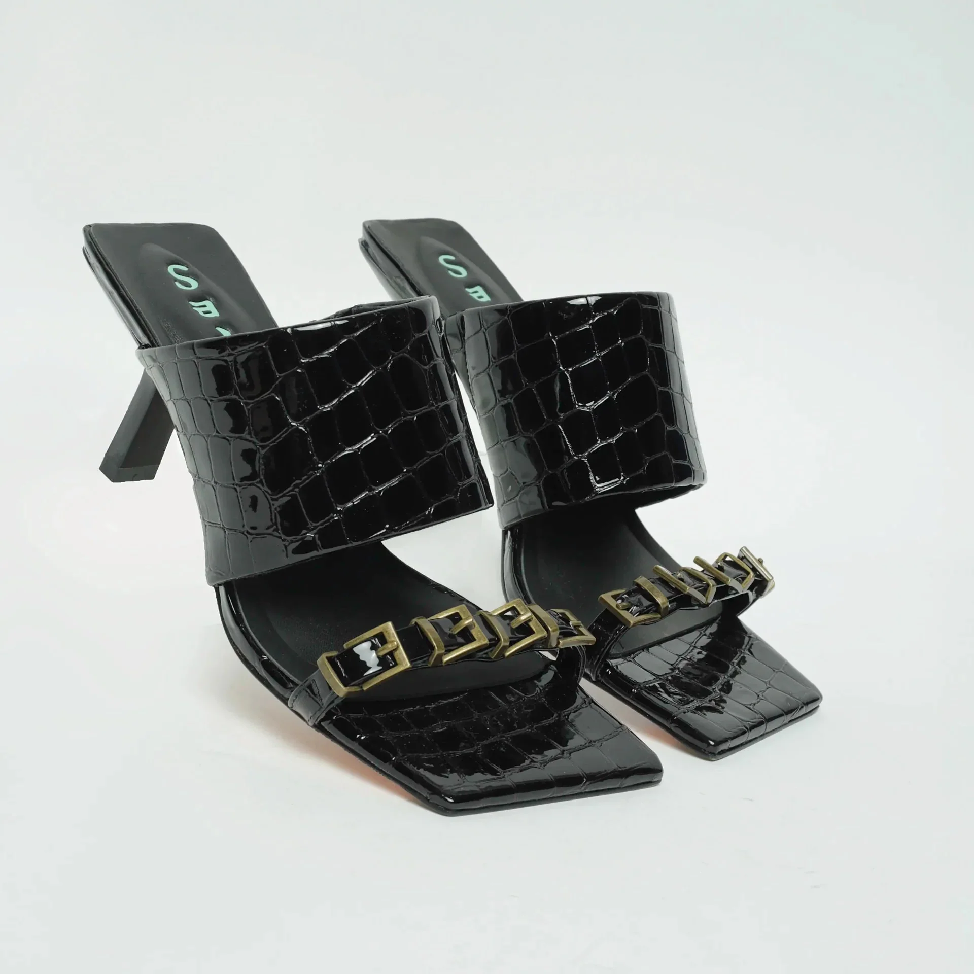 SADI.LOVE YOOMI BLACK CROC SANDAL - Image 2
